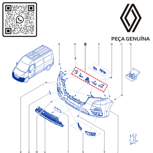 RN 00905R 622900905R SUPORTE DE METAL COMUM PARA PARACHOQUE 2